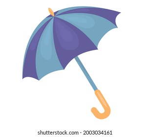 Un paraguas de colores para caminar bajo la lluvia. Un elemento aislado. Clipart sobre un fondo blanco para tu diseño.