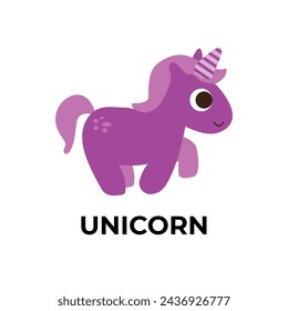 Colored unicorn icon vector template