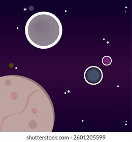 Colored universe background with a group of planets Vector