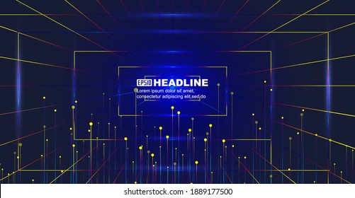 Colored Upward Emission Lines And Forward Extension Perspective Space Lines.