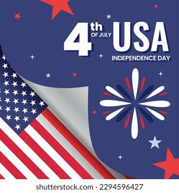 Colored USA independence day template Vector