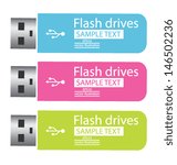 Colored USB flash drives. vector illustration.