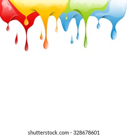 Colored varnish dripping in abstract shape