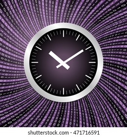 Colored vector abstract background and binary code and watches