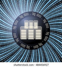 Colored vector abstract background and binary code and data storage