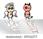 colored vector of angel and demon