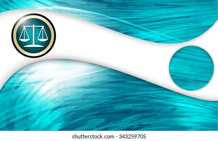 Colored vector background with abstract pattern and justice icon