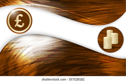 Colored vector background with abstract pattern and pound sterling symbol