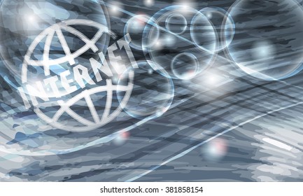 Colored vector background with abstract pattern and transparent globe