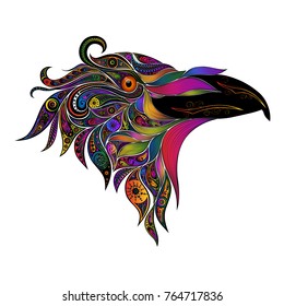 Colored vector bird from patterns