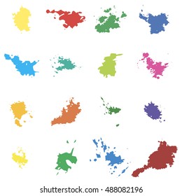 Colored vector blots. Seth blots on a white background. Blots design element. Infographic elements vector