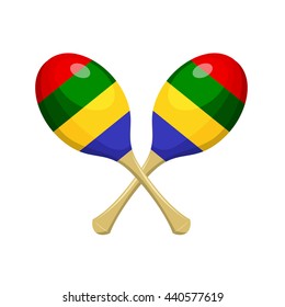 Colored Vector Cartoon Mexican maracas on a white background. Musical Instruments 
Mexico. Isolate. Stock vector

