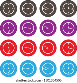 Colored Vector Clock Icons v1