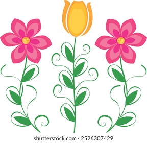 farbige Vektorblumen mit Farben