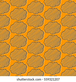 Colored vector hand drawn clouds pattern.Hand drawn vector illustration. clouds doodle.
