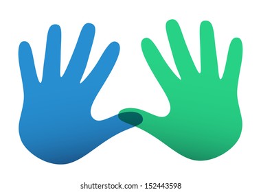 Colored vector handprints