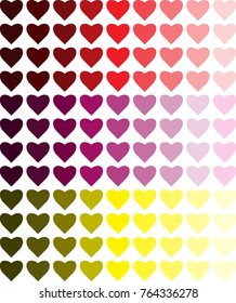 
colored vector hearts. love