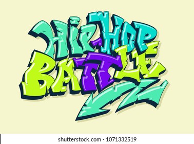 Colored vector hip-hop battle illustration in graffiti style for poster, flyer, banner or stickers.