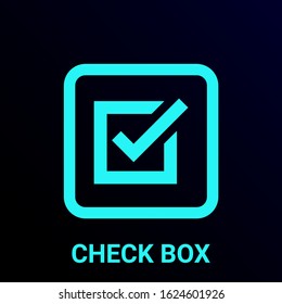 colored vector icon check box , sign symbol