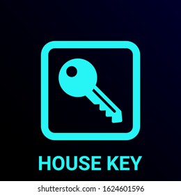 colored vector icon house key , sign symbol