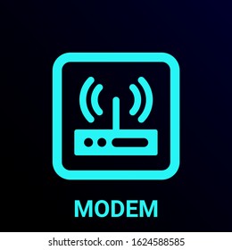 colored vector icon modem , sign symbol