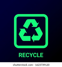 colored vector icon recycle , sign symbol