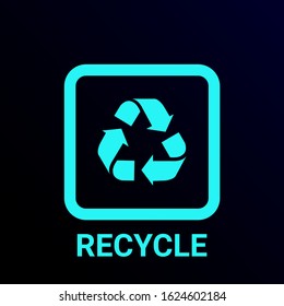 colored vector icon recycle, sign symbol