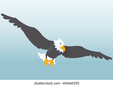 colored vector illustration of an american eagle