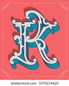 It's a colored vector illustration of the capital letter K