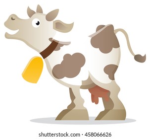 colored vector illustration of a cow