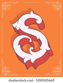 It's a colored vector illustration depicting a modern style letter S