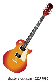 colored vector illustration of electric guitar