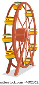 colored vector illustration of a ferris wheel