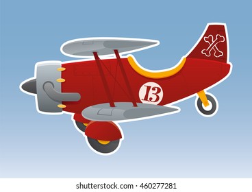 colored vector illustration of a funny funny airplane