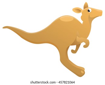 colored vector illustration of a funny kangaroo