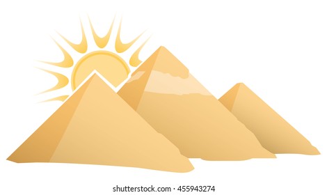 colored vector illustration of the great pyramids