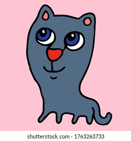 colored vector illustration image funny cat