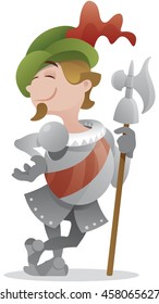colored vector illustration of a knight character