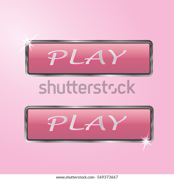 Colored Vector Illustration Pink Buttons Stock Vector (Royalty Free ...