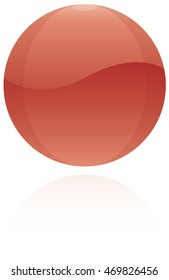 colored vector illustration of a red glass ball