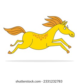 Colored vector illustration of a running horse