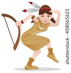 colored vector illustration of a squaw character