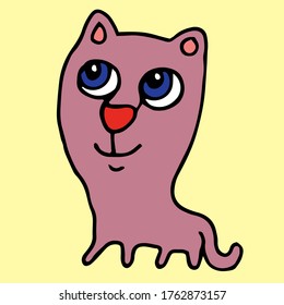 colored vector image funny cat