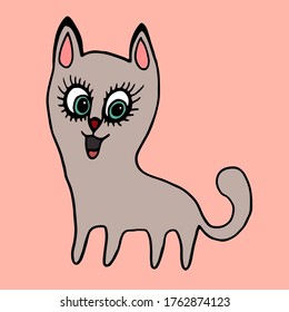 colored vector image funny cat