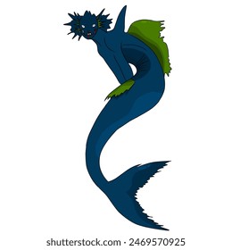 a colored vector image of a sea monster.Can be used as a poster or wallpaper image.