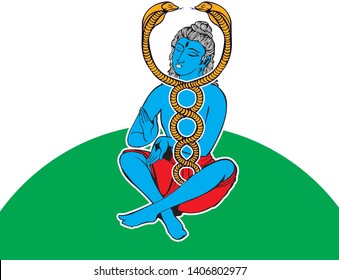 Colored Vector Of A Kundalini