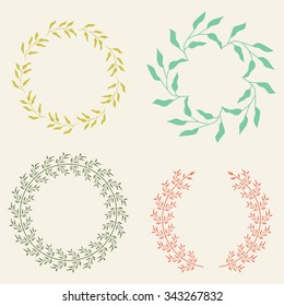 Colored Vector Laurel Wreaths 