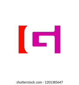 Colored vector letter G. Geometric negative space alphabet. Colorful symbol on blank background with geometric confetti. Monogram template.