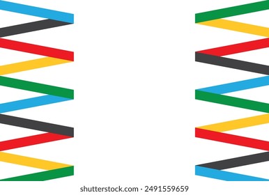 Colored vector lines on a white background.