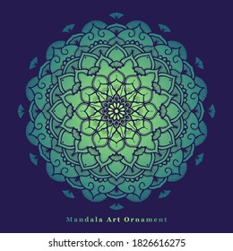 arte de mandala vectorial de color con un hermoso gradiente verde